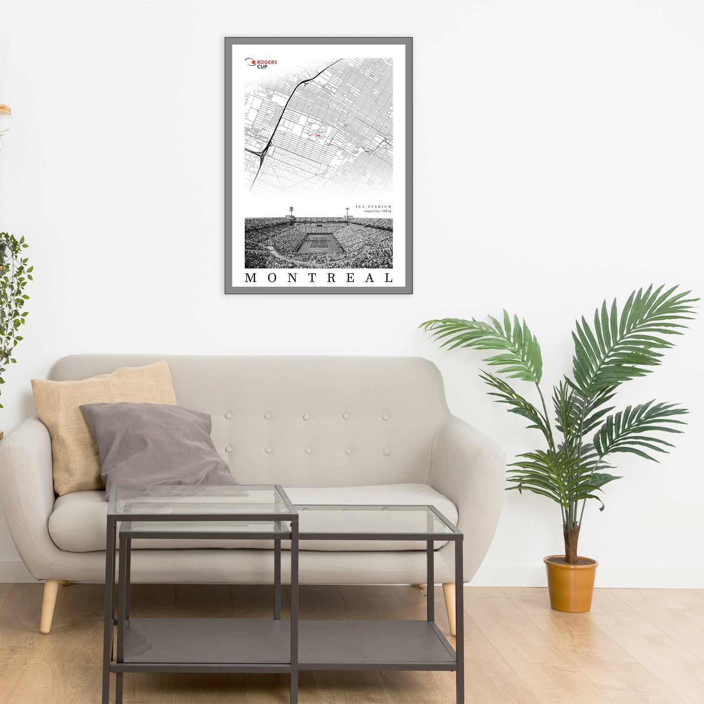 City map of MONTREAL - IGA Stadium - IGA Stadium gift - Montreal wall decor - Montreal poster - Montreal home decor - Print map