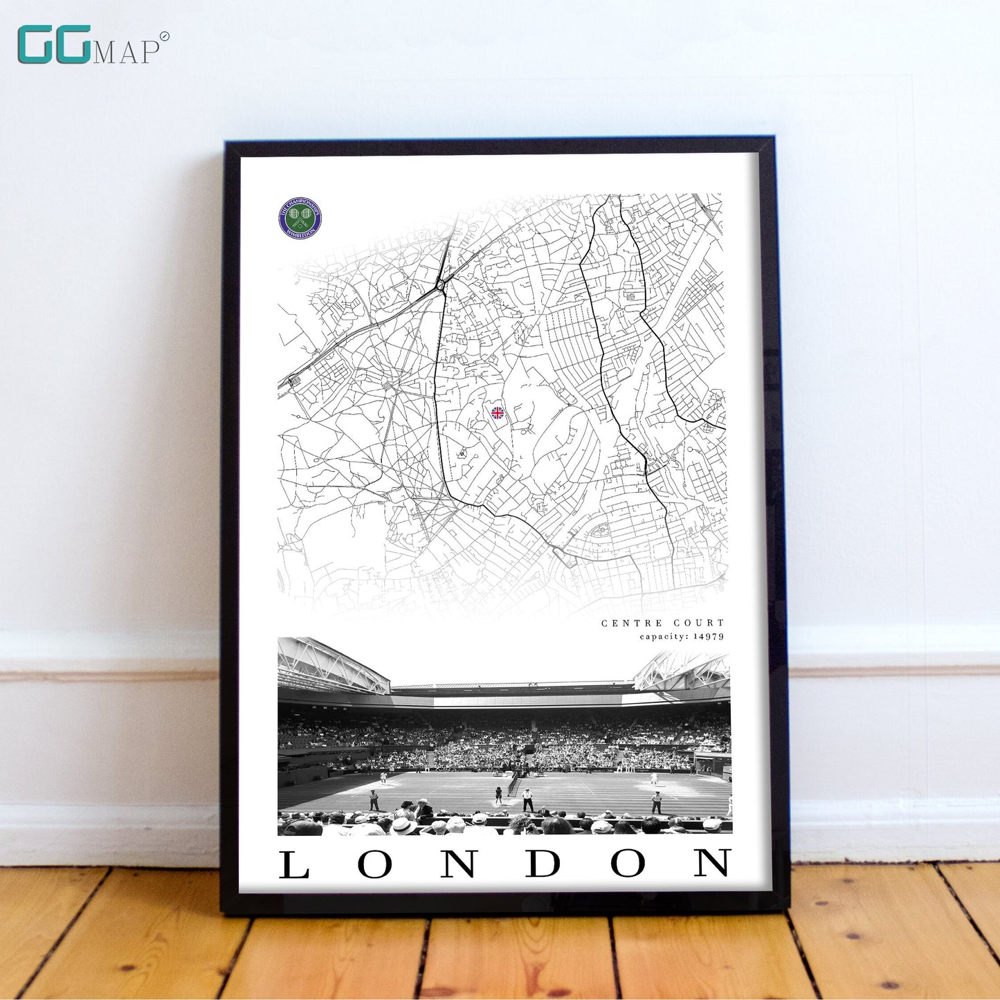 City map of LONDON - Centre Court Wimbledon - Home Decor Centre Court Wimbledon - Wall decor Centre Court Wimbledon - Print map