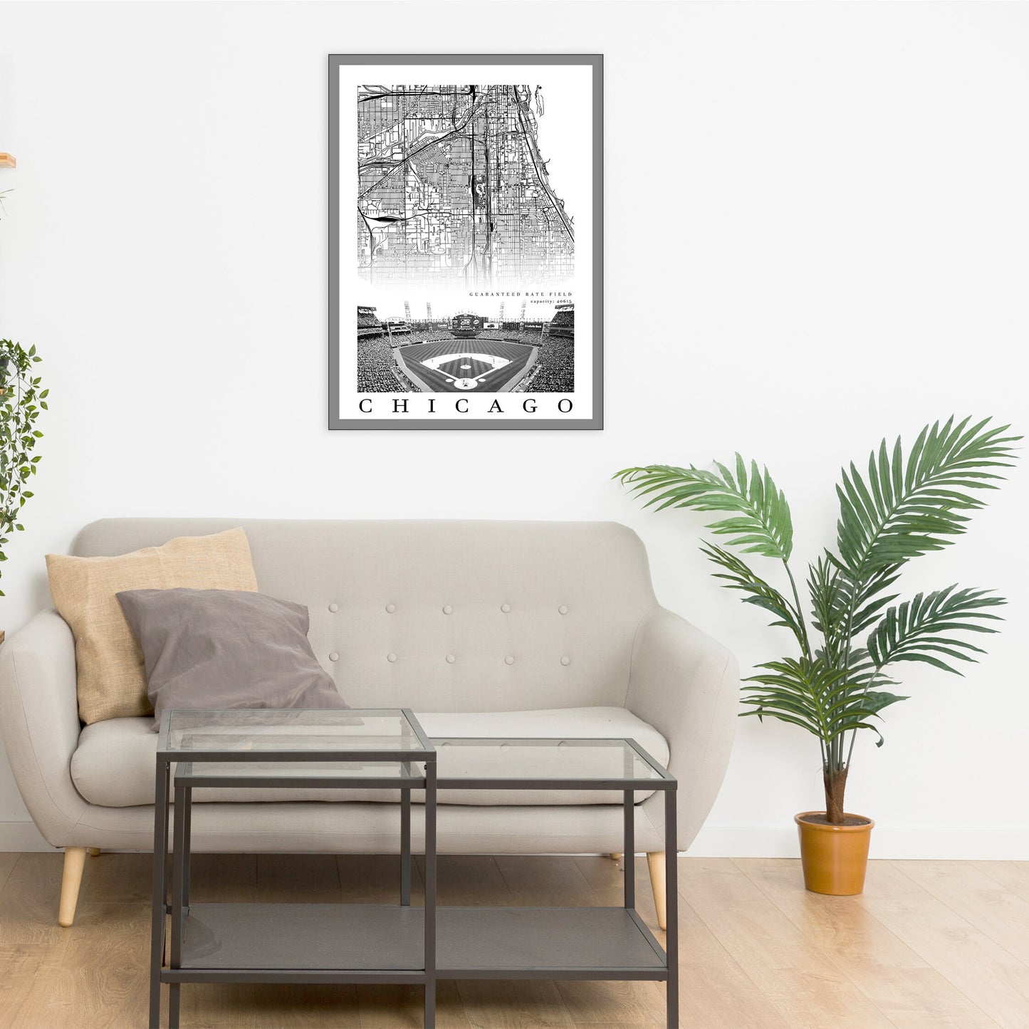 City map of CHICAGO - Guaranteed Rate Field - Home Decor Chicago - Guaranteed Rate Field wall decor - Print map - Chicago White Sox