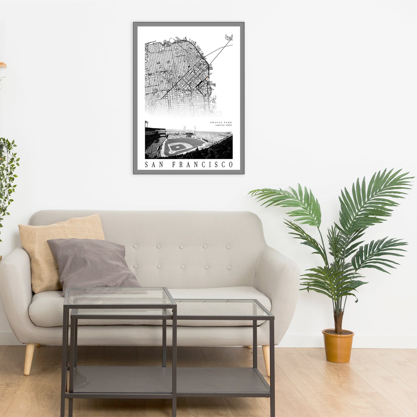 City map of SAN FRANCISCO - Home Decor San Francisco - Oracle Park wall decor - San Francisco poster - San Francisco Giants - Print map