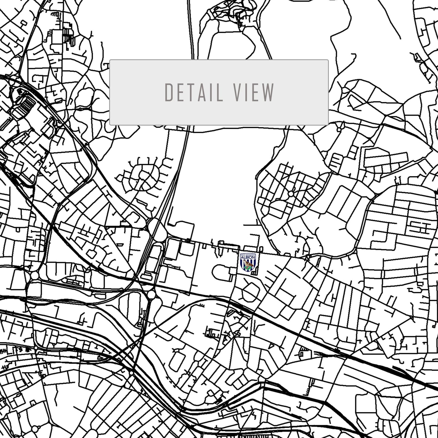 City map of WEST BROMWICH - The Hawthorns - Home Decor The Hawthorns - Wall decor - The Hawthorns gift - Print map - WBA Stadium