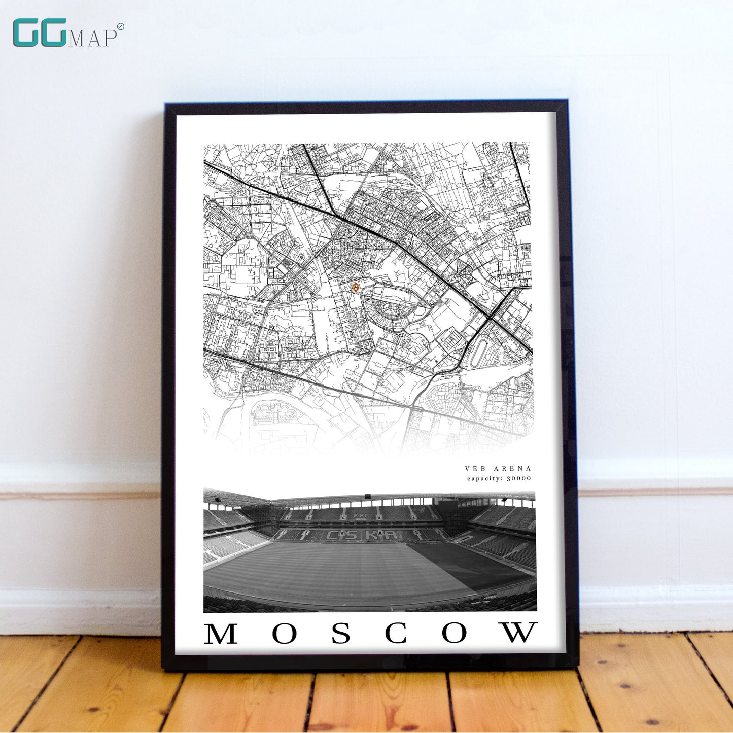 City map of MOSCOW - VEB Arena - Home Decor VEB Arena - Veb Arena gift - Veb Arena wall decor - Print map