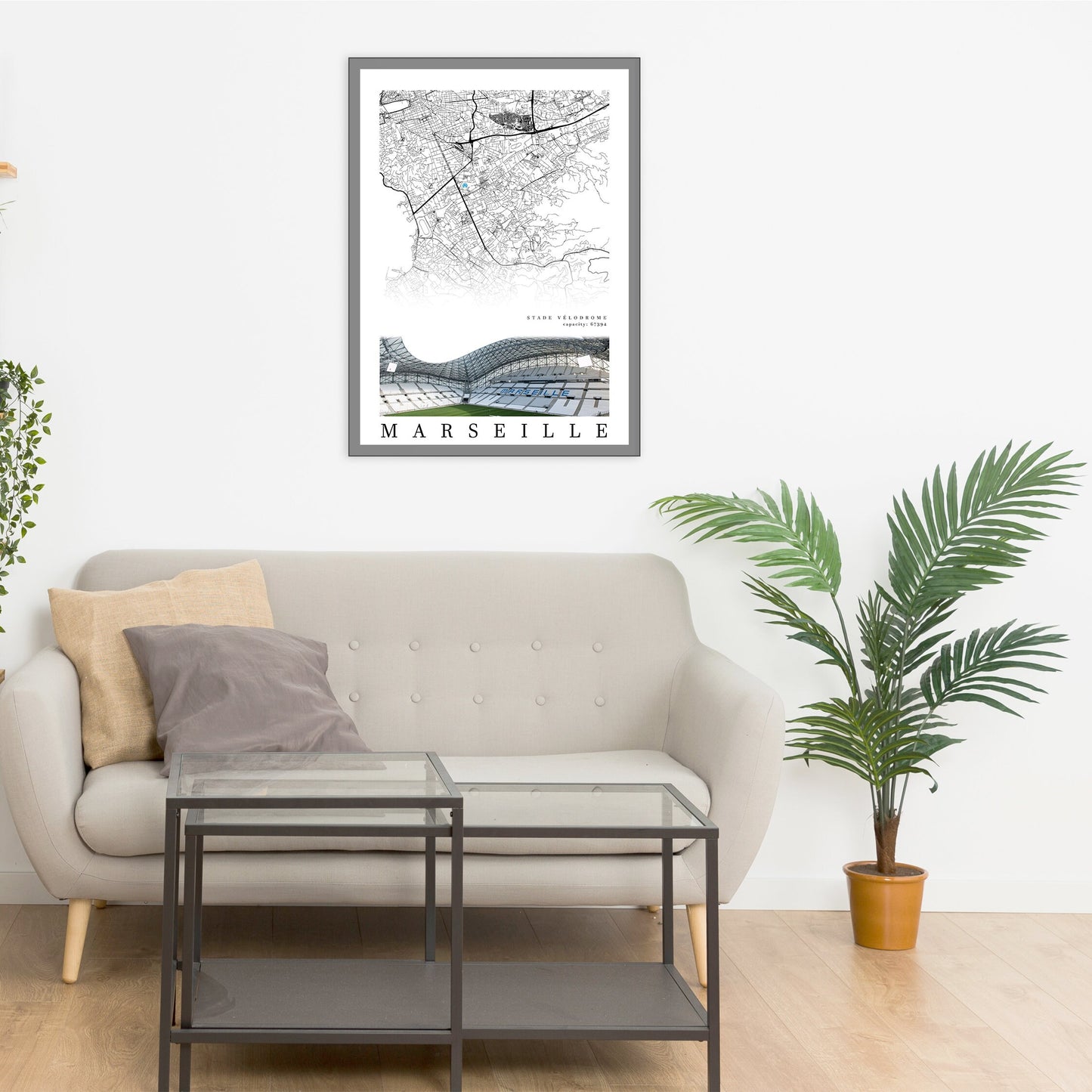 City map of MARSEILLE Stadium- Stade Vlodrome - Home Decor Stade Vlodrome - Wall decor Stade Vlodrome - Stade Vlodrome gift - Print map