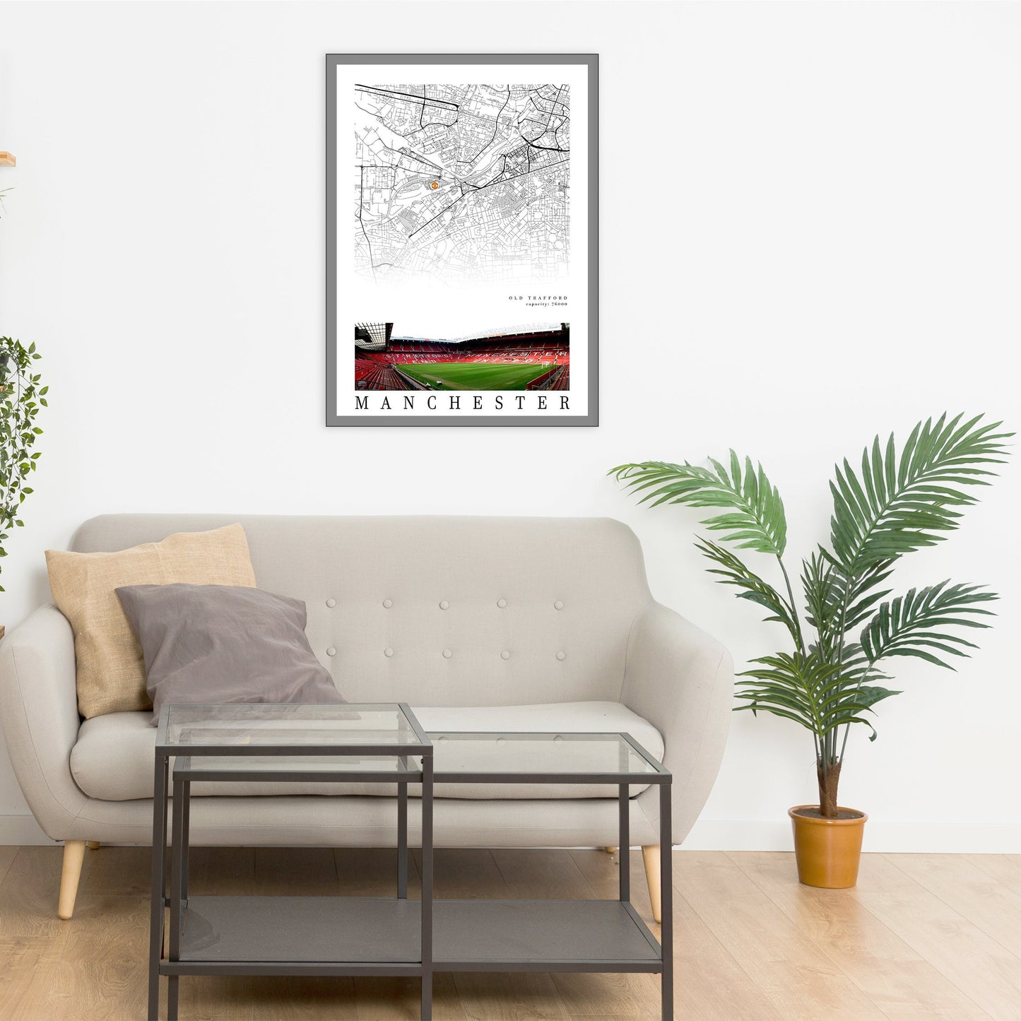 City map of MANCHESTER - Old Trafford Stadium - Home Decor Old Trafford - Manchester United gift - Old Trafford poster, Print map