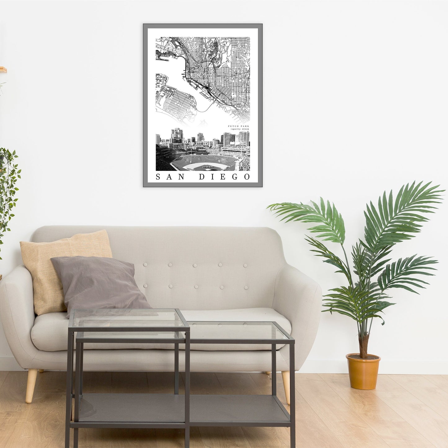 City map of SAN DIEGO - Home Decor San Diego - Petco Park wall decor - San Diego poster - San Diego Padres - Print map