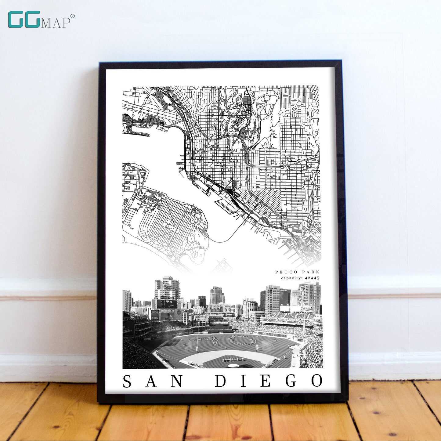 City map of SAN DIEGO - Home Decor San Diego - Petco Park wall decor - San Diego poster - San Diego Padres - Print map