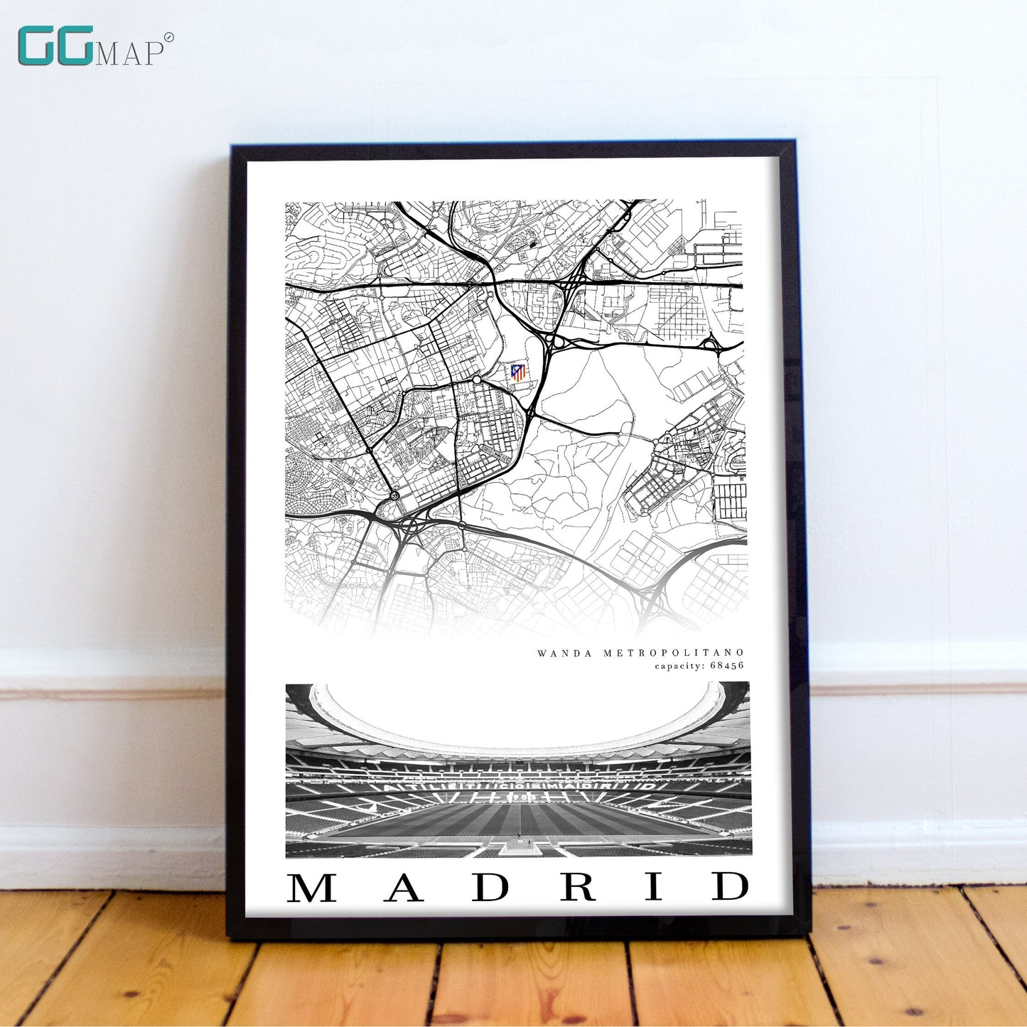 City map of MADRID - Wanda Metropolitano Stadium - Home Decor Wanda Metropolitano - Wanda Metropolitano - Estadio Wanda Metropolitano poster