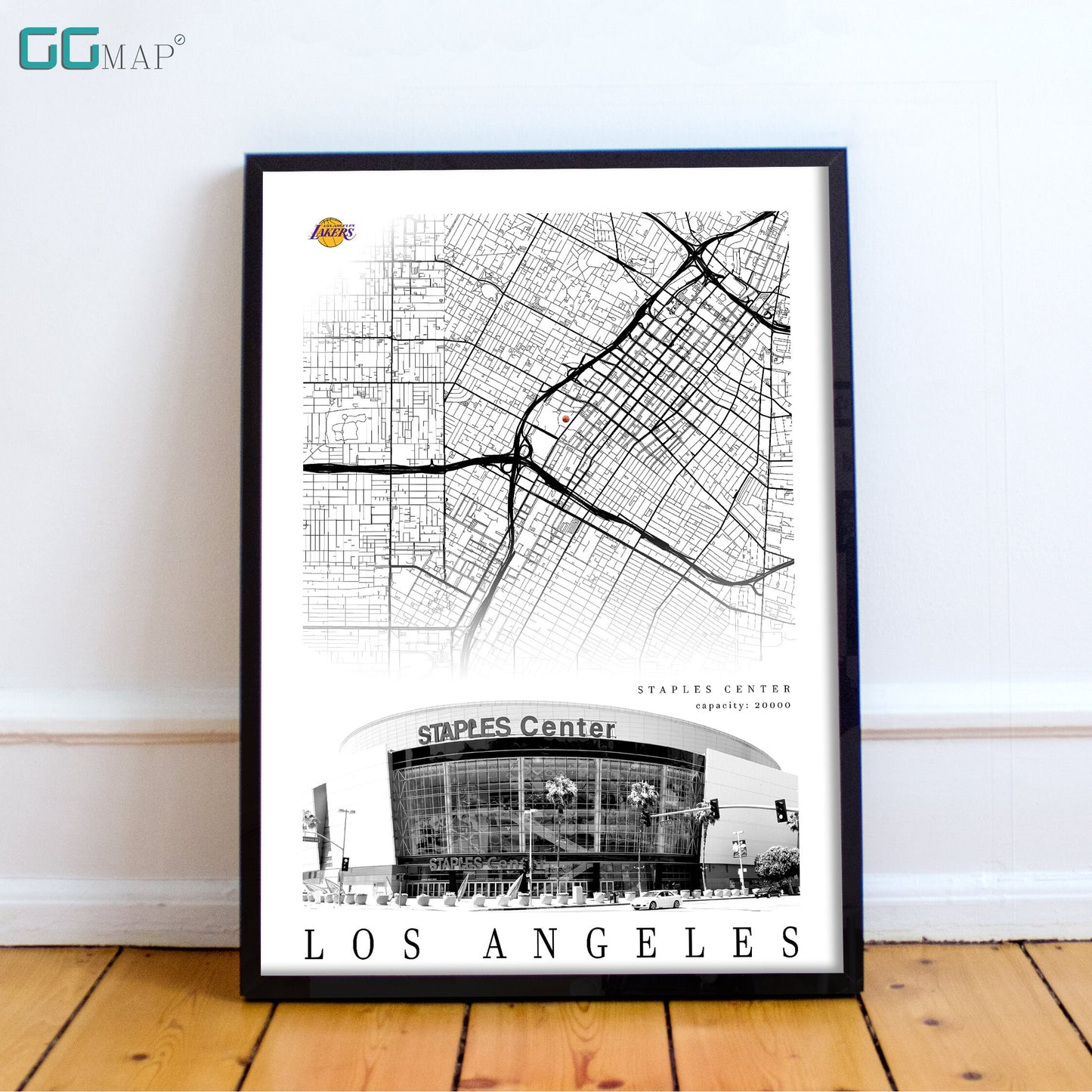 City map of LOS ANGELES - Staples Center - Home Decor Los Angeles - Staples Center wall decor - Los Angeles poster - Print map