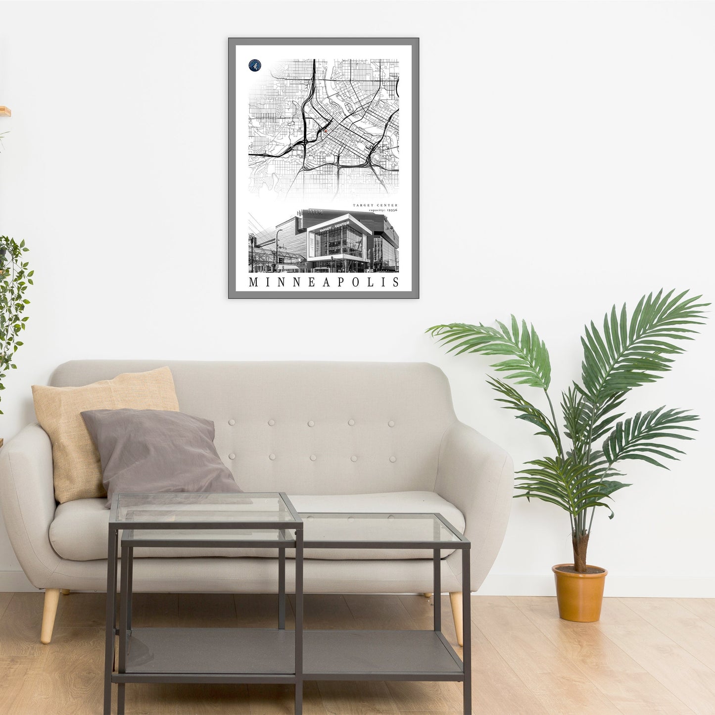 City map of MINNEAPOLIS - Target Center - Home Decor Minneapolis - Target Center wall decor - Minneapolis poster - Print map