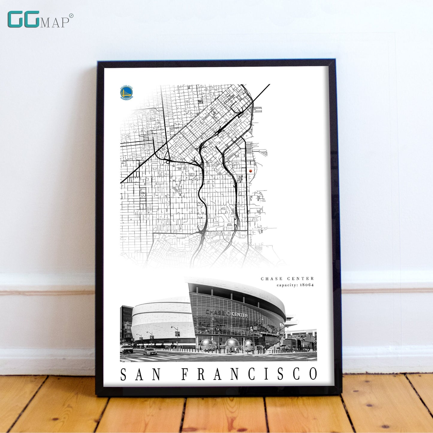 City map of SAN FRANCISCO - Chase Center - Home Decor San Francisco - Chase Center poster - San Francisco gift - Print map