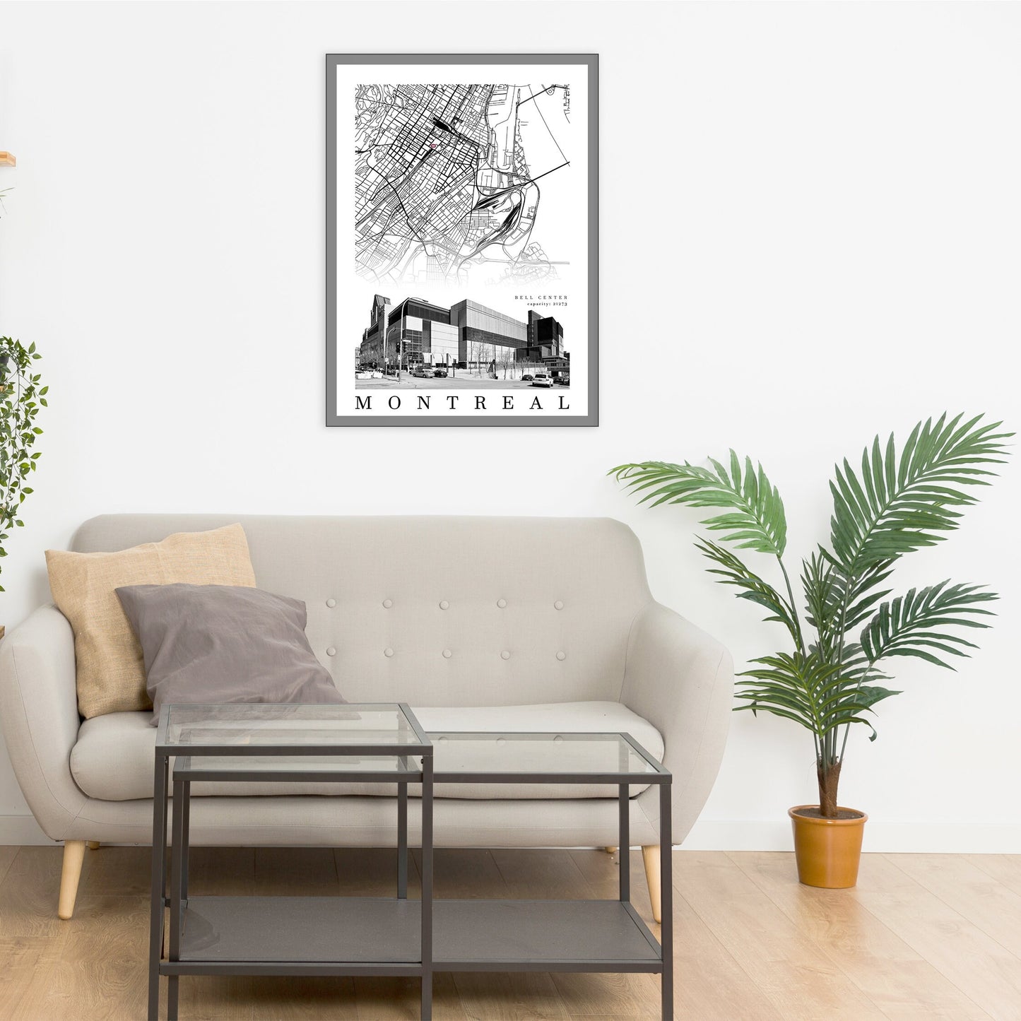 City map of MONTREAL - Bell Center - Home Decor Montreal - Bell Center wall decor - Montreal poster - Print map -