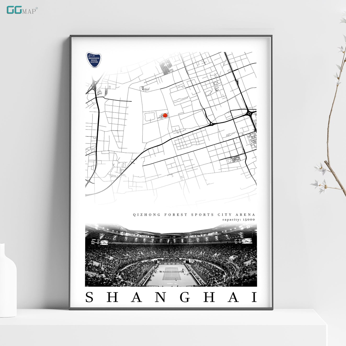 City map of SHANGHAI - Qizhong Forest Sports City Arena - Qizhong Forest Sports City Arena gift - Print map