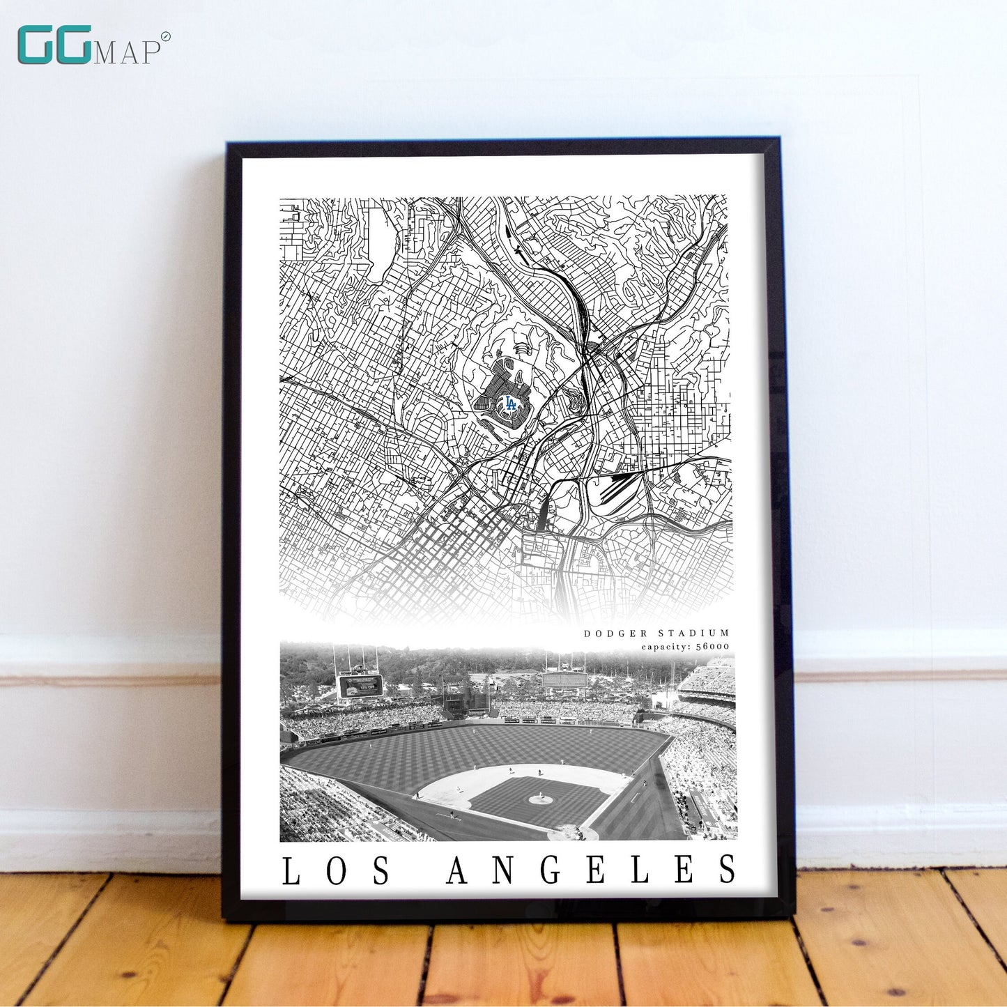 City map of LOS ANGELES - Home Decor Los Angeles - Dodger Stadium wall decor - Los Angeles poster - Los Angeles Dodgers - Print map