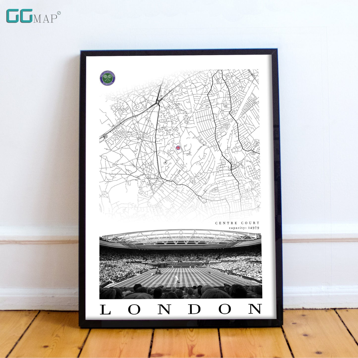 City map of LONDON - Centre Court Wimbledon - Home Decor Centre Court Wimbledon - Wall decor Centre Court Wimbledon - Print map