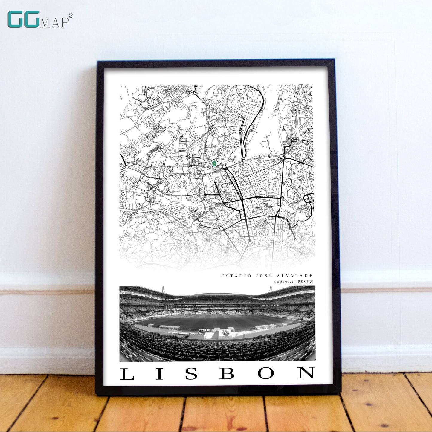 City map of LISABON - Estdio Jos Alvalade - Home Decor Estdio Jos Alvalade - Estdio Jos Alvalade gift - Print map