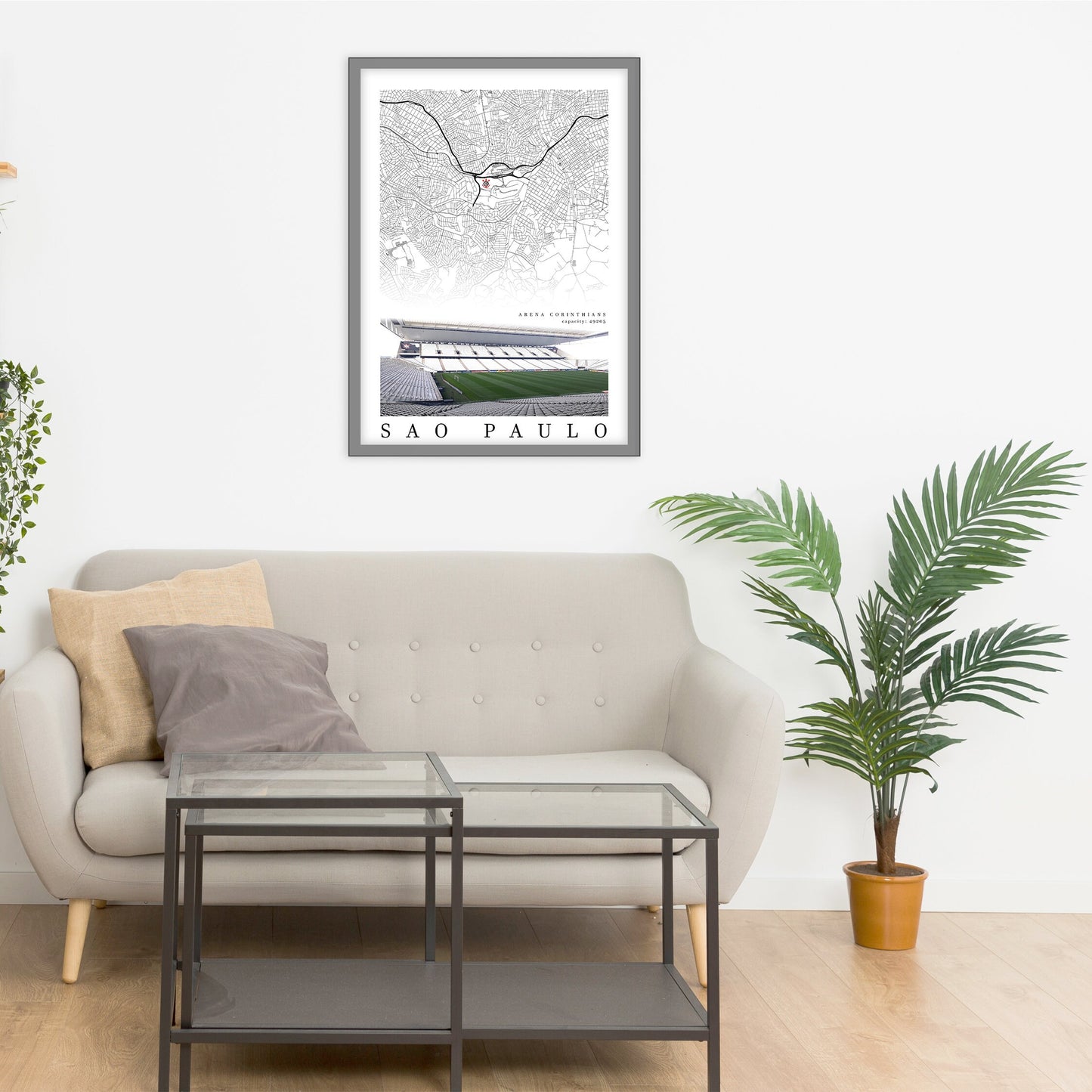 City map of SAO PAULO - Arena Corinthians - Home Decor Arena Corinthians - Wall decor Arena Corinthians - Signal Iduna Park gift - Print map