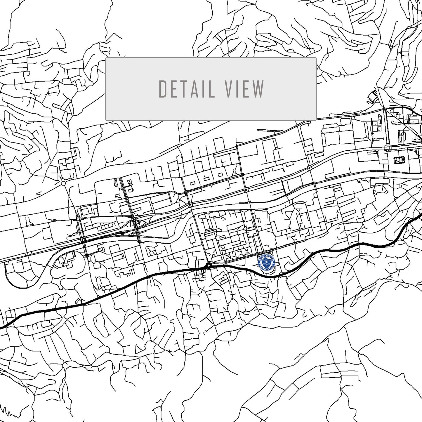 City map of SARAJEVO - Stadion Grbavica - Home Decor Stadium Grbavica - Wall decor Stadium Grbavica - Stadium Grbavica gift - Print map