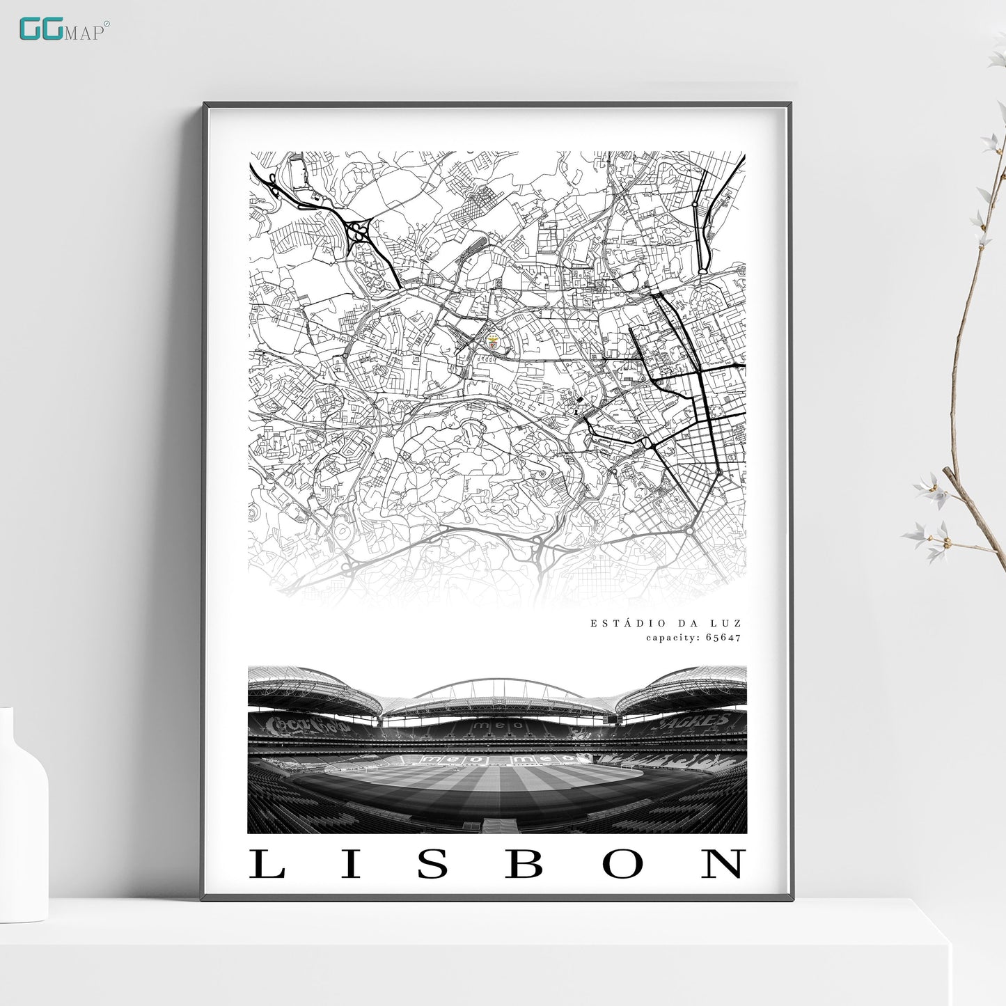 City map of PORTO - Estádio do Dragão - Home Decor Estádio do Dragão - Estádio do Dragão gift - Estádio do Dragão wall decor - Print map