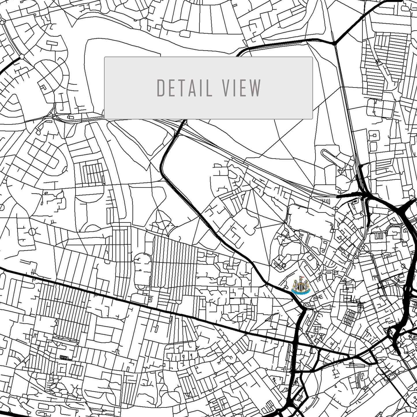 City map of NEWCASTLE - St. James' Park Stadium- Home Decor St. James' Park - St. James' Park gift - St. James' Park wall decor - Print map