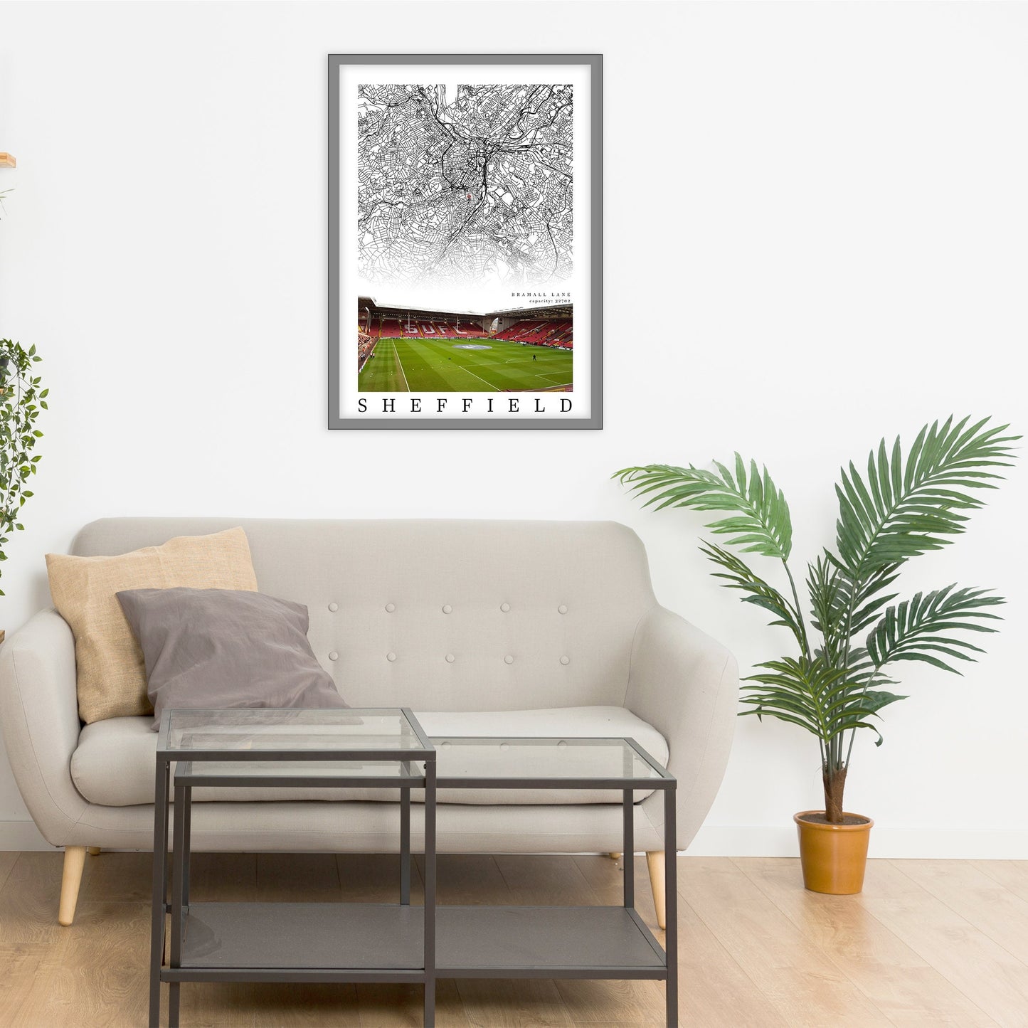 City map of SHEFFIELD - Bramall Lane - Home Decor Bramall Lane - Sheffield United gift - Print map - Sheffield United Stadium