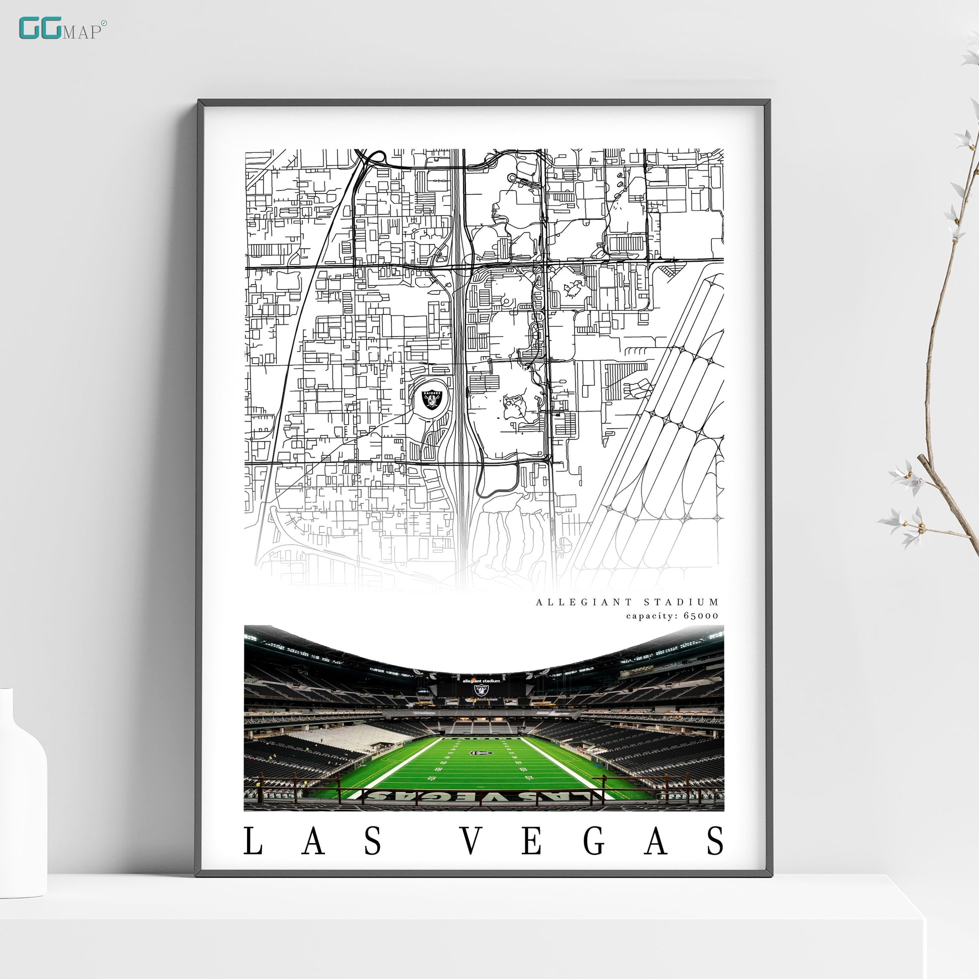 a map of las vegas as seen from a shelf