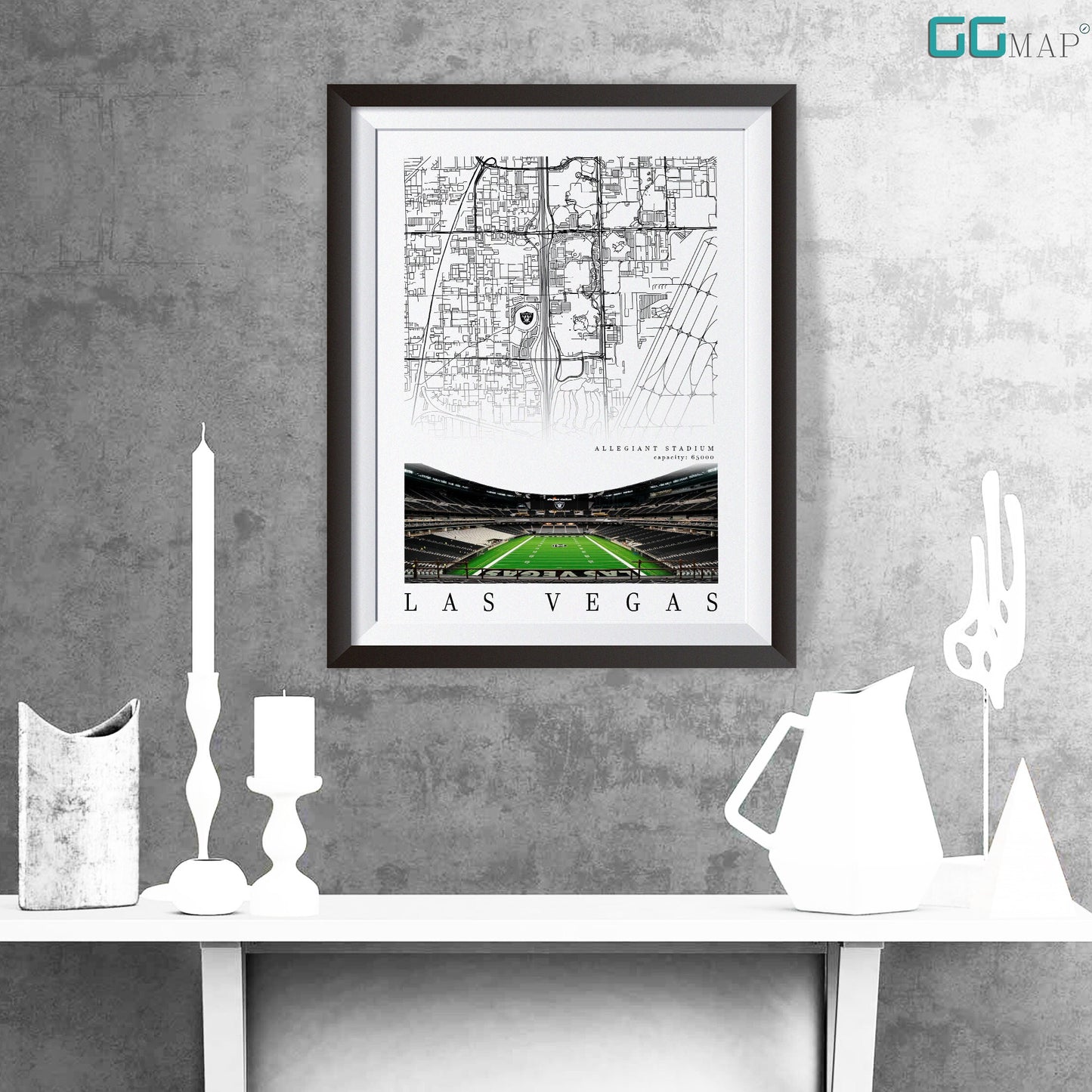 City map of LAS VEGAS - Allegiant Stadium poster - Home Decor Las Vegas - Las Vegas poster - Las Vegas gift - Print map -