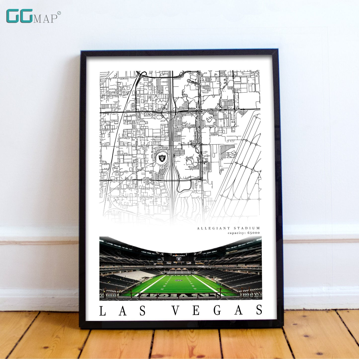 City map of LAS VEGAS - Allegiant Stadium poster - Home Decor Las Vegas - Las Vegas poster - Las Vegas gift - Print map -