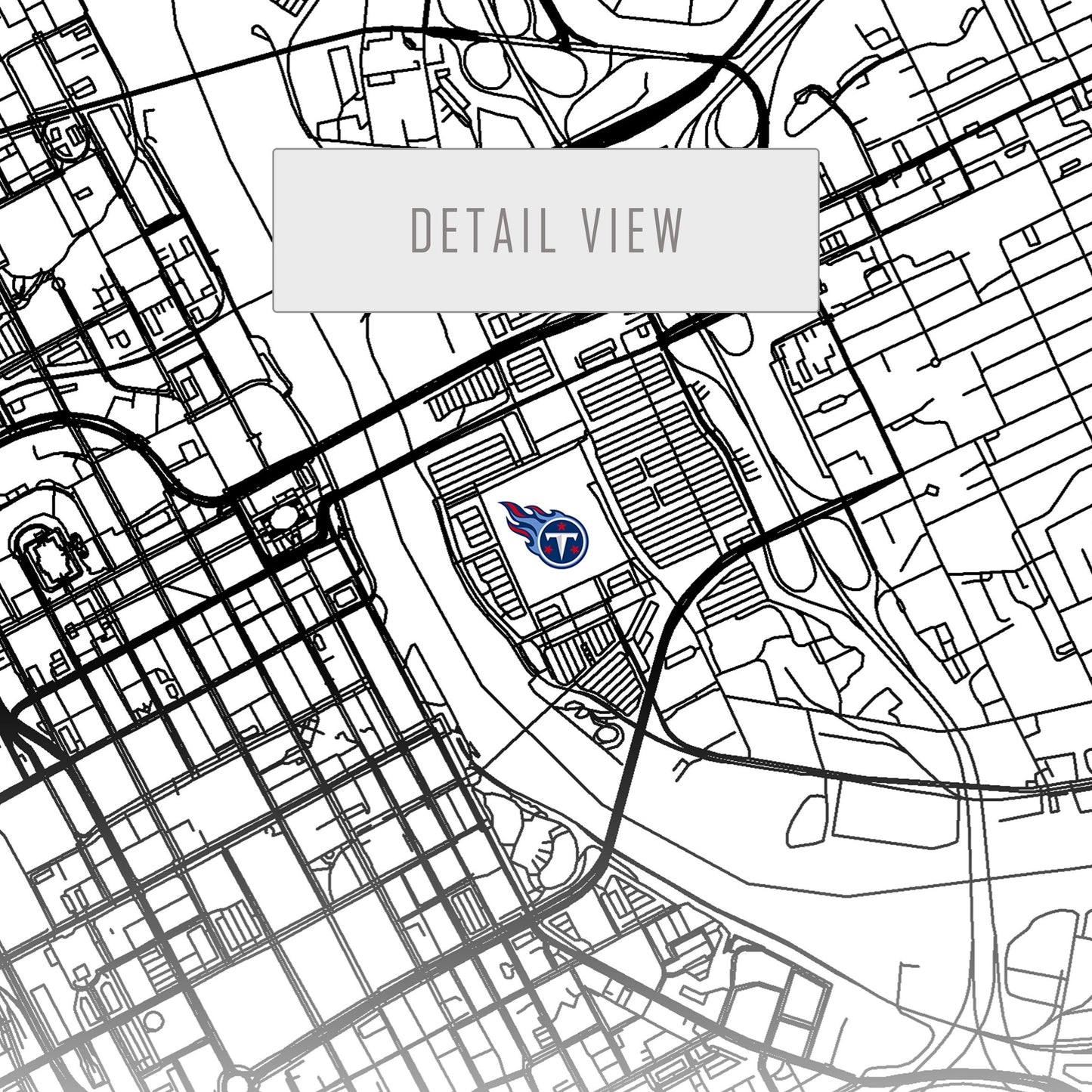 City map of NASHVILLE - Nissan Stadium poster - Home Decor Nashville - Tennessee Titans poster - Nashville poster - Print map - Gift -