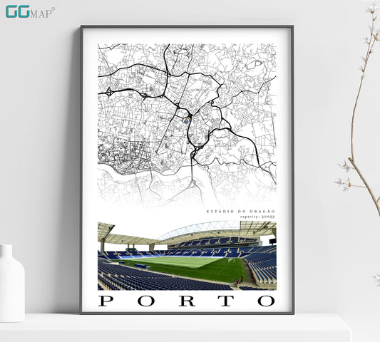 a poster of a stadium with a map of the stadium