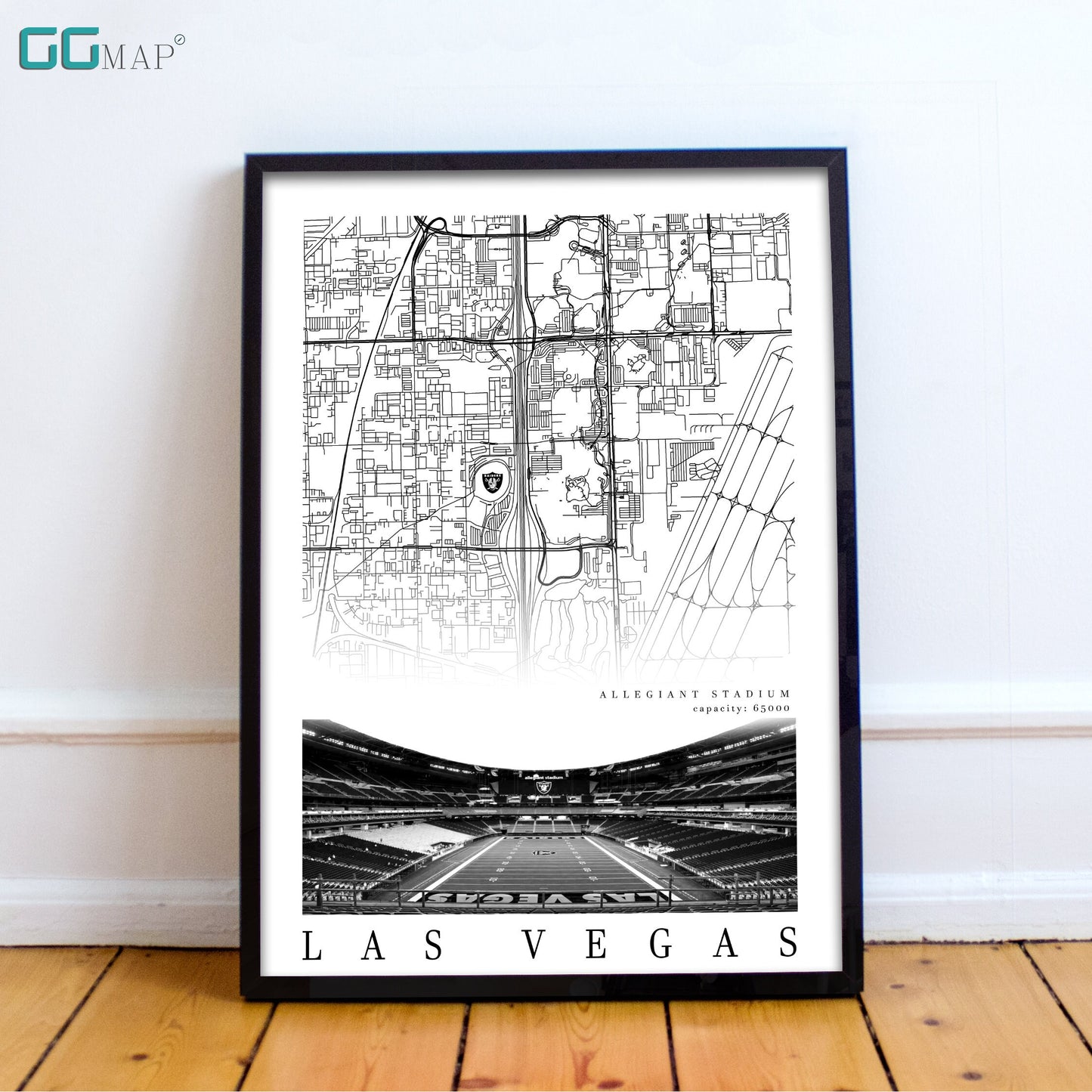 City map of LAS VEGAS - Allegiant Stadium poster - Home Decor Las Vegas - Las Vegas poster - Las Vegas gift - Print map -