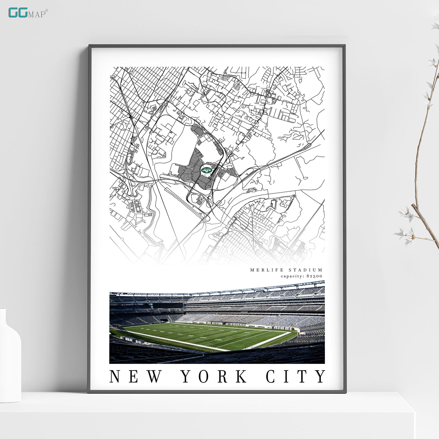 a poster of a soccer field in new york city