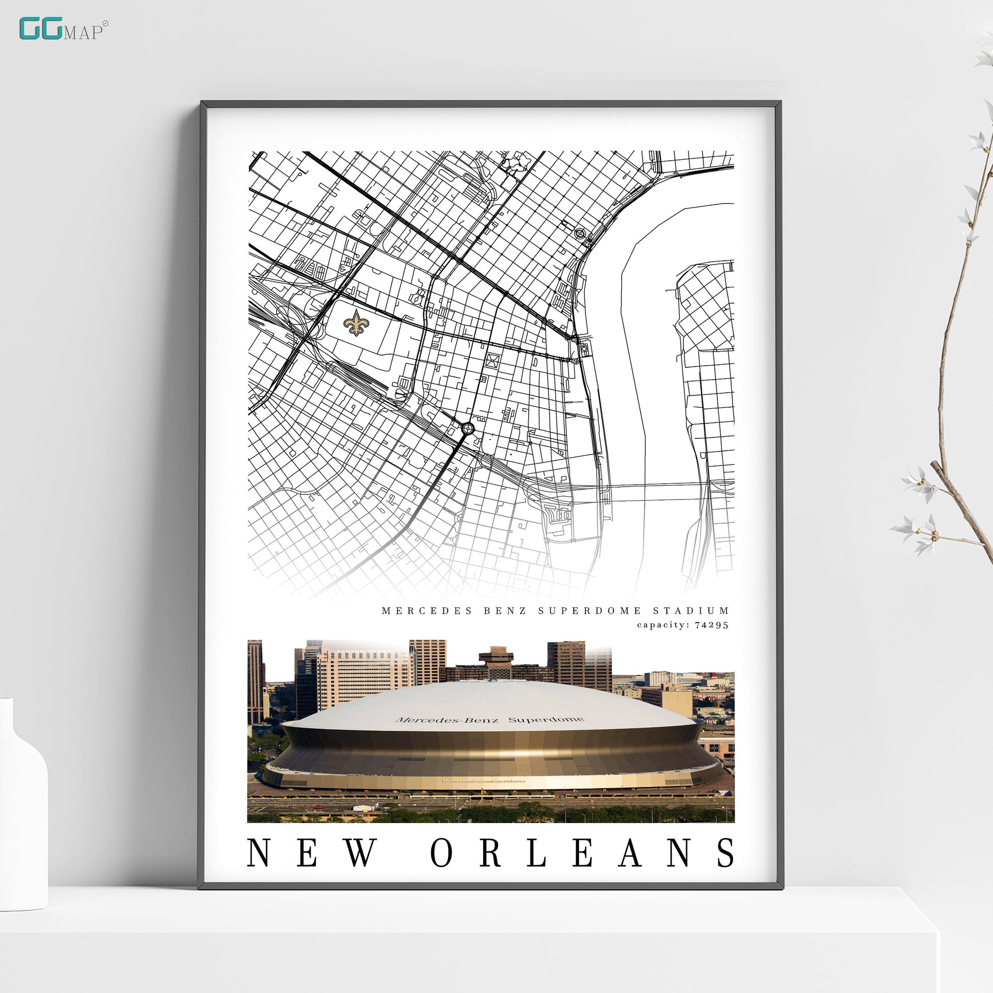 a poster of a stadium in new orleans