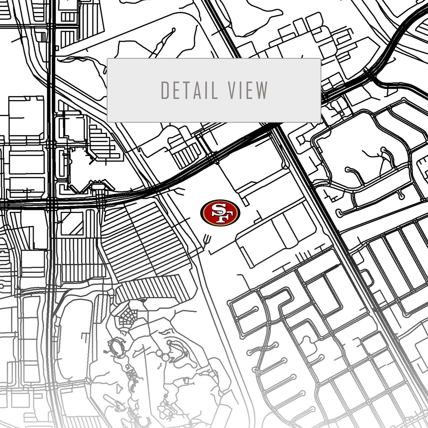 City map of SAN FRANCISCO - Levis Stadium poster - Home Decor Levis Stadium - 49ers poster - San Francisco poster - Print map -