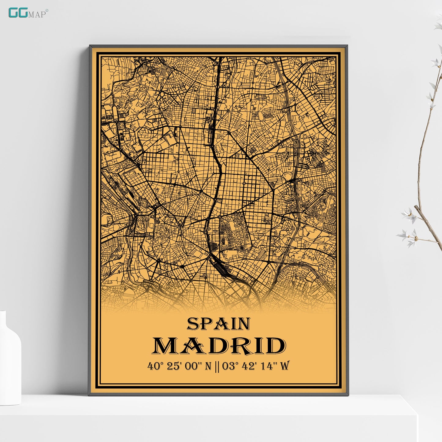 a poster of a map of madrid, spain