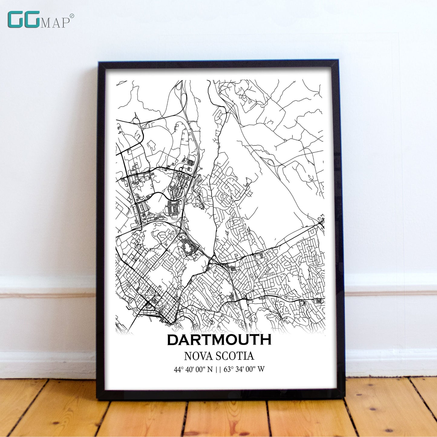 City map of DARTMOUTH   - Home Decor - Wall decor - Office map - Travel map - Print map - Poster city map - Dartmouth map - map art - Canada