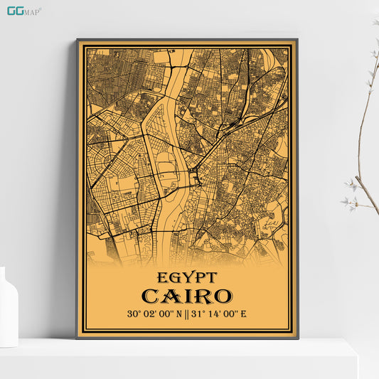 a map of egypt with the name of the city