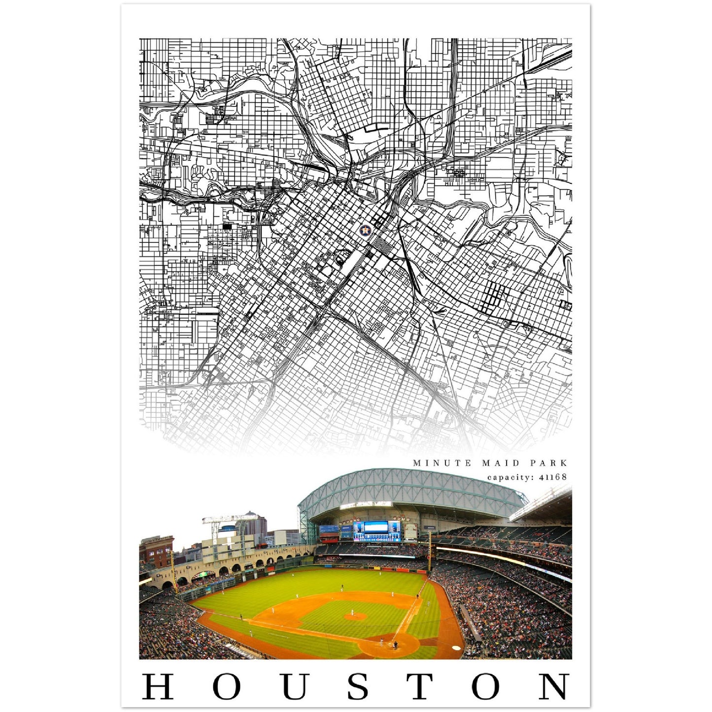 City map of Houston - Minute Maid Park