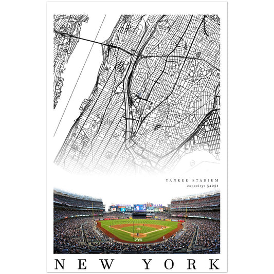 City map of NEW YORK - Yankee Stadium - Home Decor New York - Yankee Stadium wall decor - New York poster